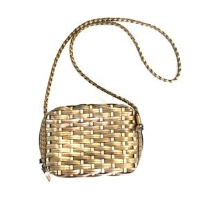 L. J. S. Collection Metallic Gold Woven Leather